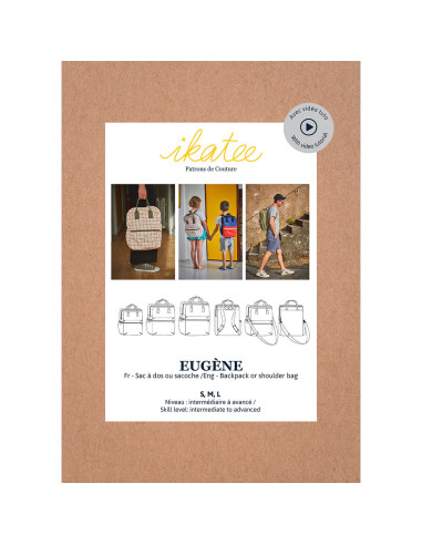 Padrão de mochila ou bolsa Eugène - Ikatee
