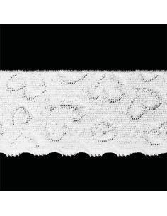 Elástico de lingerie estilo renda corações branco 2