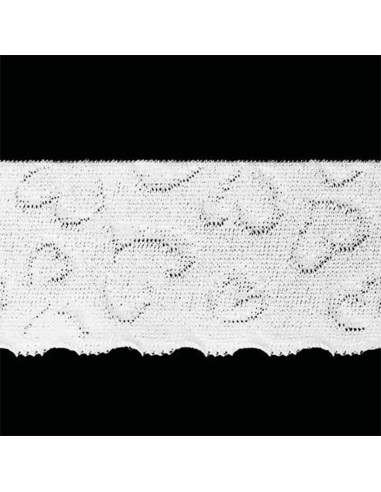 Elástico de lingerie estilo renda corações branco