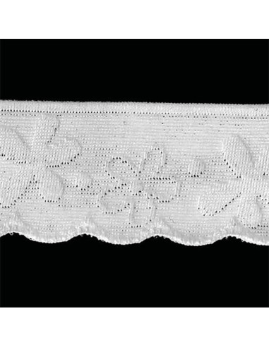 Elástico lingerie estilo renda flores estilizadas branco