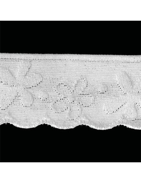 Elástico lingerie estilo renda flores estilizadas branco