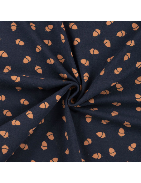 Tecidos jersey - Borlas fundo azul