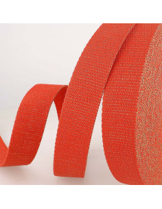 Alça de bolsa lurex - Vermelho e dourado
