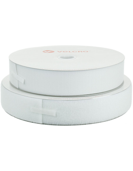 Rolo de 25 metros de adesivo branco da marca VELCRO® com 50 mm de largura