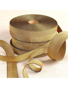 Alça de bolsa metálica - Ouro com borda preta