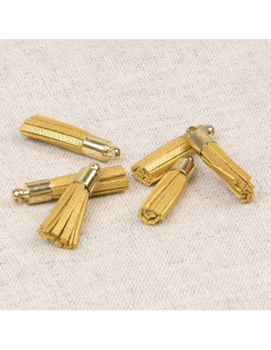 Conjunto de 6 mini pompons - Ouro