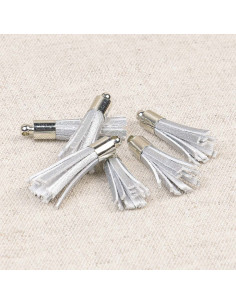 Conjunto de 6 mini pompons - Prata