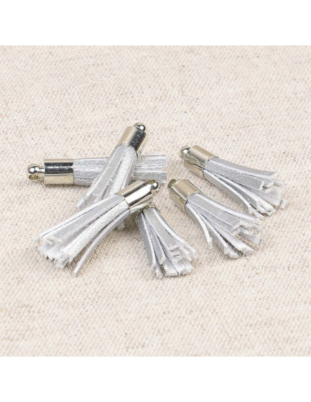 Conjunto de 6 mini pompons - Prata