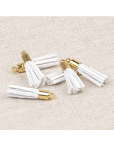 Conjunto de 6 mini pompons - Branco