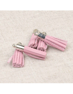Conjunto de 6 mini pompons - Rosa