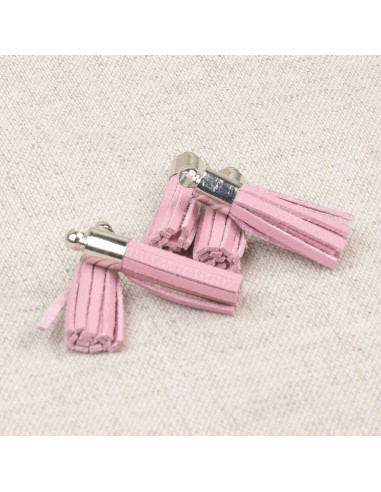 Conjunto de 6 mini pompons - Rosa
