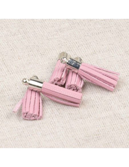 Conjunto de 6 mini pompons - Rosa