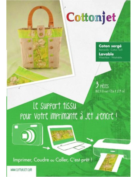 3 folhas Cottonjet para costurar algodão sarja