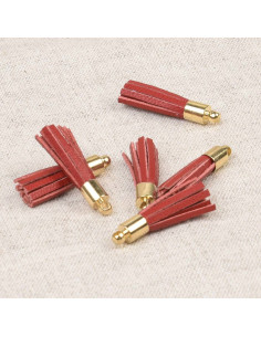 Conjunto de 6 mini pompons - Vermelho