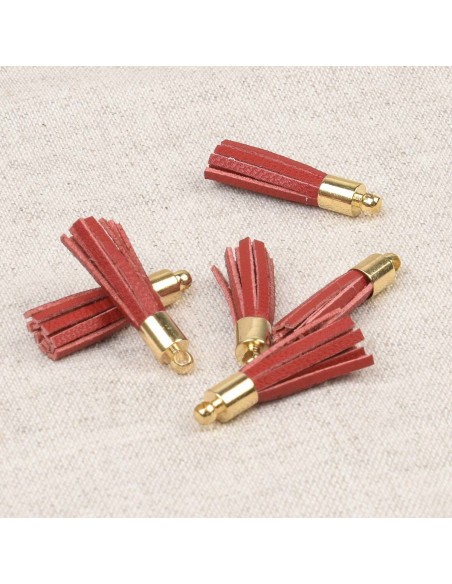 Conjunto de 6 mini pompons - Vermelho