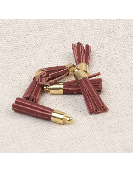 Conjunto de 6 mini pompons - Bordeaux