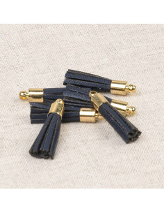 Conjunto de 6 mini pompons - Azul-marinho