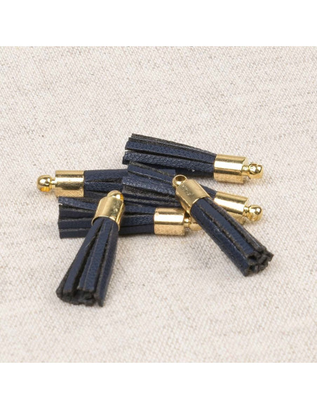 Conjunto de 6 mini pompons - Azul-marinho