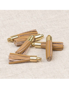 Conjunto de 6 mini pompons - Camel