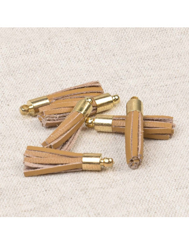 Conjunto de 6 mini pompons - Camel