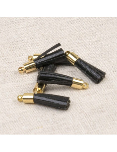Conjunto de 6 mini pompons - Preto