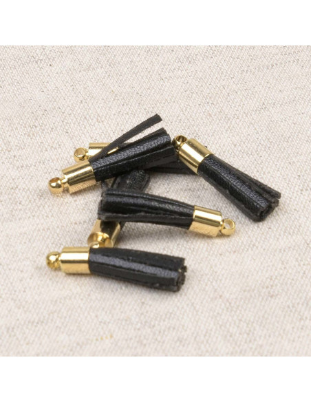 Conjunto de 6 mini pompons - Preto