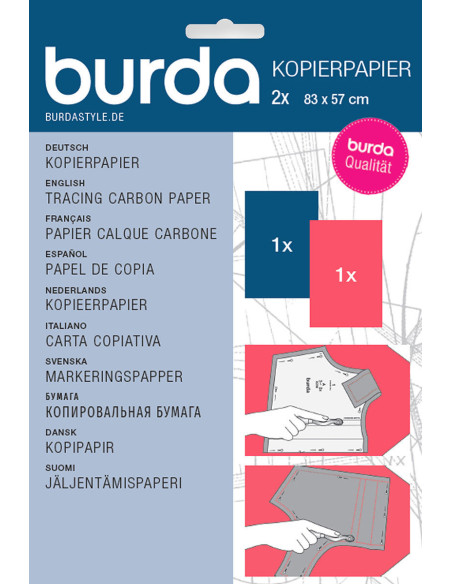 Papel vegetal carbono Burda - Vermelho e Azul
