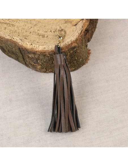 Pompom com fecho - Castanho escuro