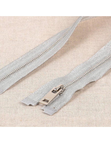 Fecho de metal separável lurex - Prata