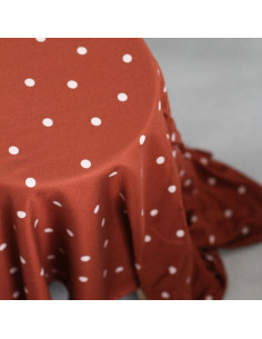 Tecido crepe de viscose Jolly Dots - Terracota