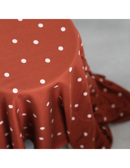 Tecido crepe de viscose Jolly Dots - Terracota