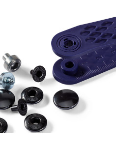 Caixa de 10 botões de pressão anorak Bruni com ferramenta 15 mm 2