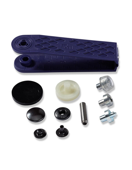 Caixa de 10 botões de pressão anorak Bruni com ferramenta 15 mm