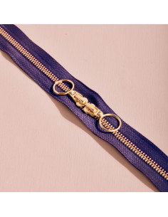 Fecho de correr duplo Gold e Majestic Purple 40 cm - Atelier Brunette