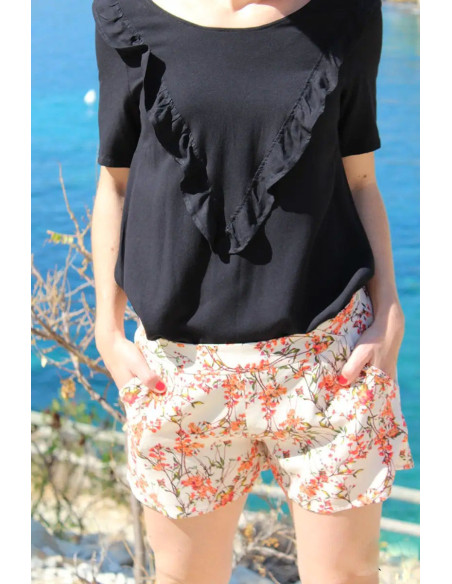 Tecido crepe de viscose preto - Églantine & Zoé