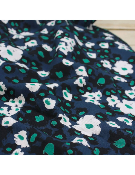 Tecido sarja de viscose Carlota azul atlântico - Églantine & Zoé