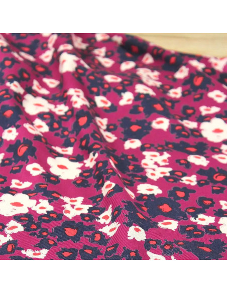 Tecido sarja de viscose Carlota rosa magenta - Églantine & Zoé