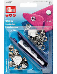 Caixa de 9 botões de pressão jersey Níquel com ferramenta 10 mm