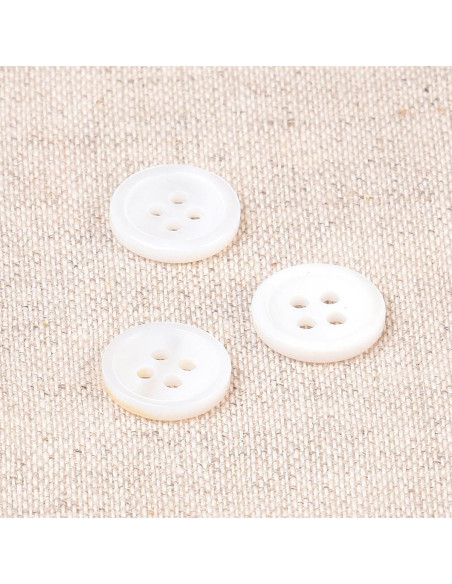 Botão de concha 4 furos 11 mm - Branco