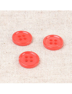 Botão de concha com 4 furos 11 mm - Vermelho