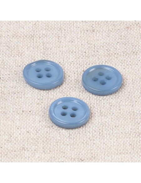 Botão de concha com 4 furos 11 mm - Azul