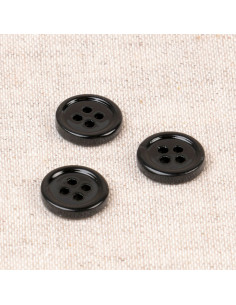 Botão de concha 4 furos 11 mm - Preto