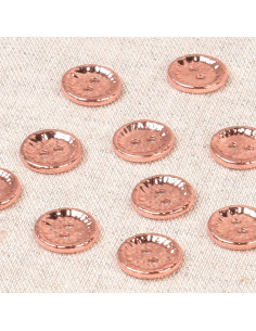 Botão de metal fantasia 11 mm - Ouro rosa
