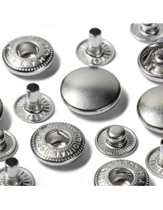 Recarga de 10 botões de pressão anorak 15 mm Prata 2