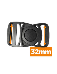 Fivela giratória de banana 32 mm - Preto