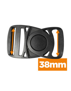 Fivela giratória de banana 38 mm - Preto