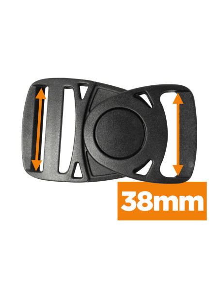 Fivela giratória de banana 38 mm - Preto