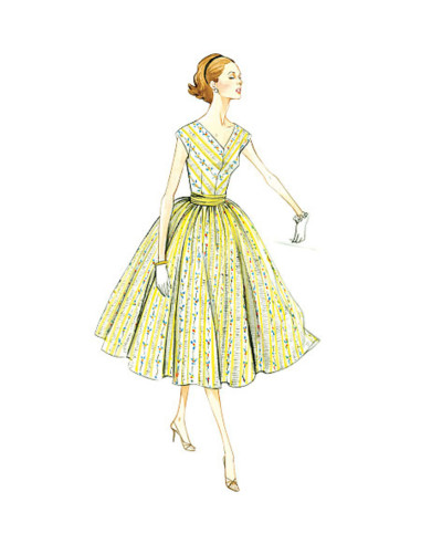 Molde de vestido Vintage 1957 - Vogue 8789