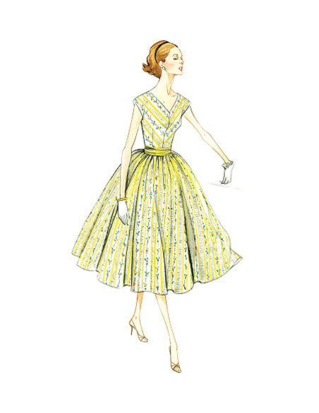 Molde de vestido Vintage 1957 - Vogue 8789