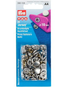 Recarga de 20 botões de pressão jersey 10 mm Níquel